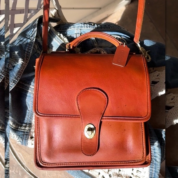 VINTAGE COACH BRITISH TAN LEATHER TURNLOCK STATION BAG 5130 - Picture 5 of 17